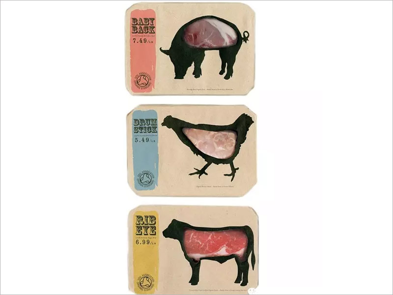 日本肉食紙盒包裝設(shè)計---動物的造型與肉食實物相結(jié)合