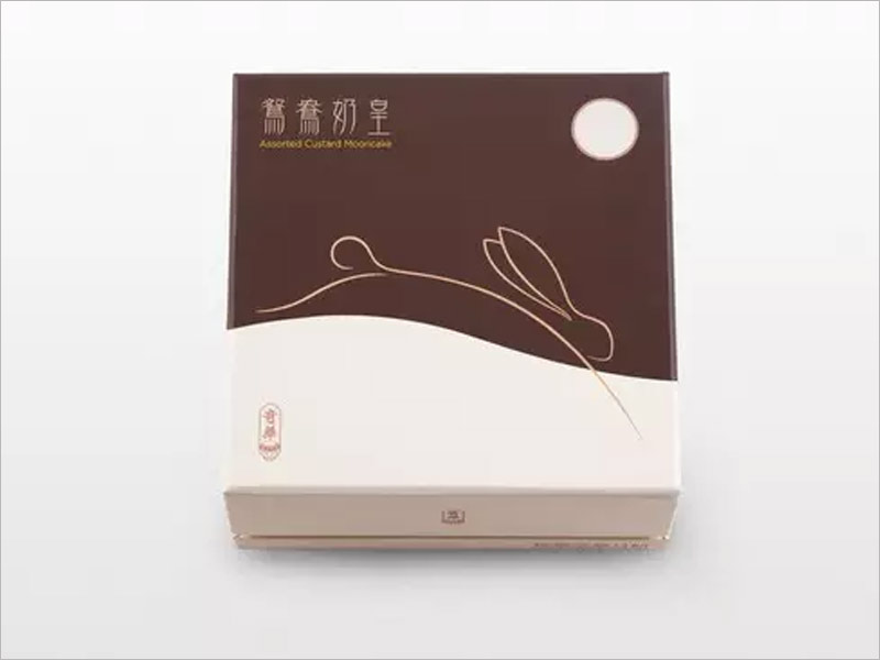 鴛鴦奶皇月餅包裝設(shè)計，寥寥數(shù)筆，簡潔傳神。