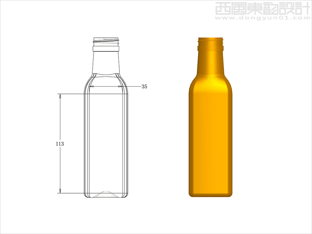 張家口市鹿源營養(yǎng)油脂有限公司200毫升亞麻籽油瓶型設(shè)計(jì)圖