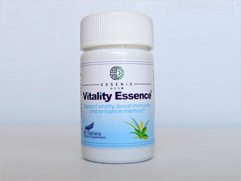 美國(guó)益正方圓生物科技有限公司Vitality Essence保健品瓶簽包裝設(shè)計(jì)