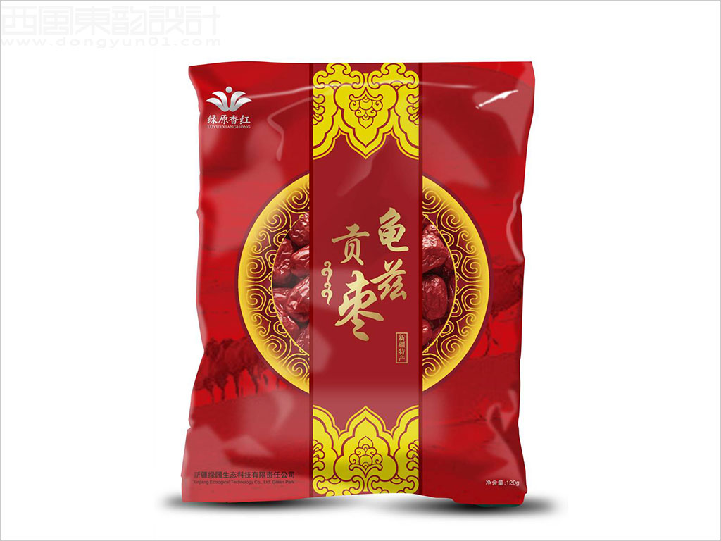 新疆綠園生態(tài)科技有限責(zé)任公司龜茲貢棗塑料袋裝包裝設(shè)計