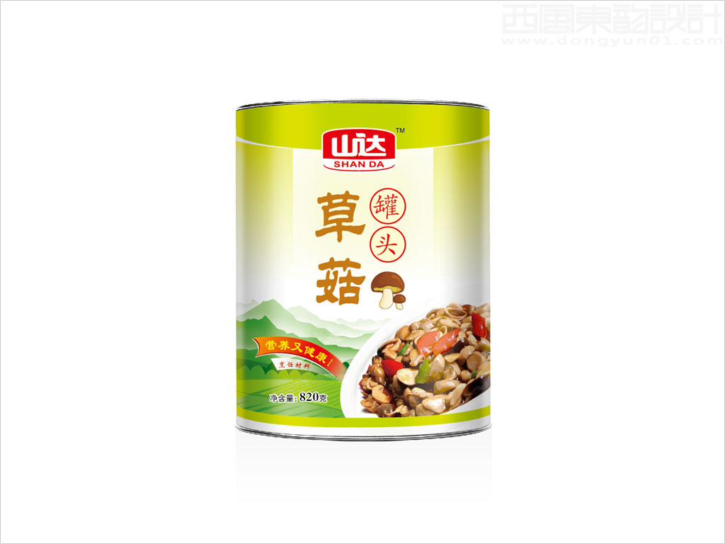 北京山達食品有限公司草菇罐頭食品包裝設(shè)計