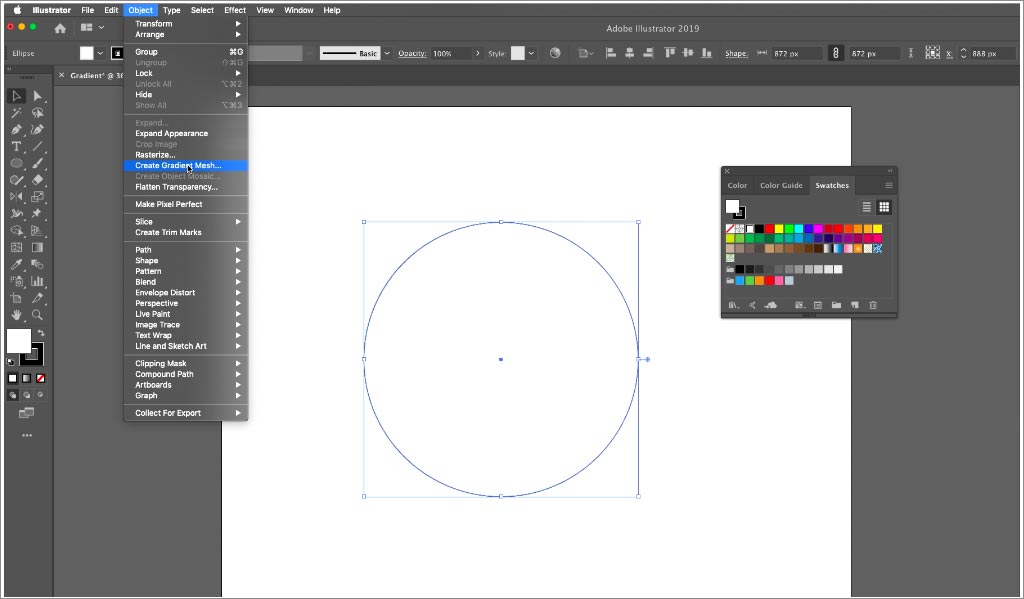  ADOBE ILLUSTRATOR設計軟件中漸變網(wǎng)格工具的使用圖文教程第1步：選擇對象