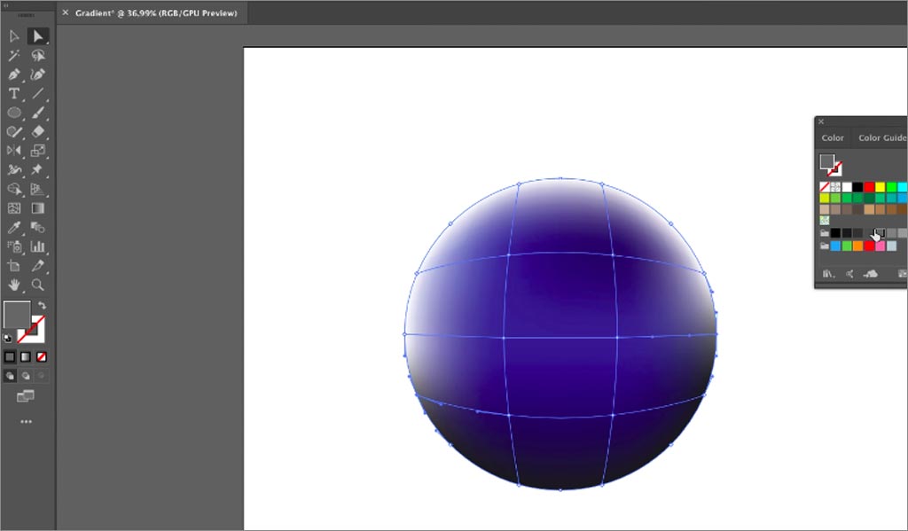 ADOBE ILLUSTRATOR設計軟件中漸變網(wǎng)格工具的使用圖文教程第4步：為對象添加顏色