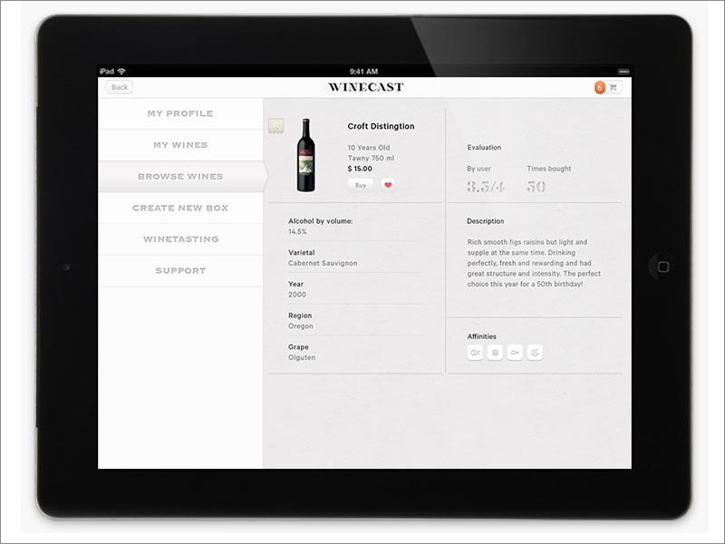 荷蘭在線品酒品牌Winecast ipad端網(wǎng)站內(nèi)頁(yè)設(shè)計(jì)