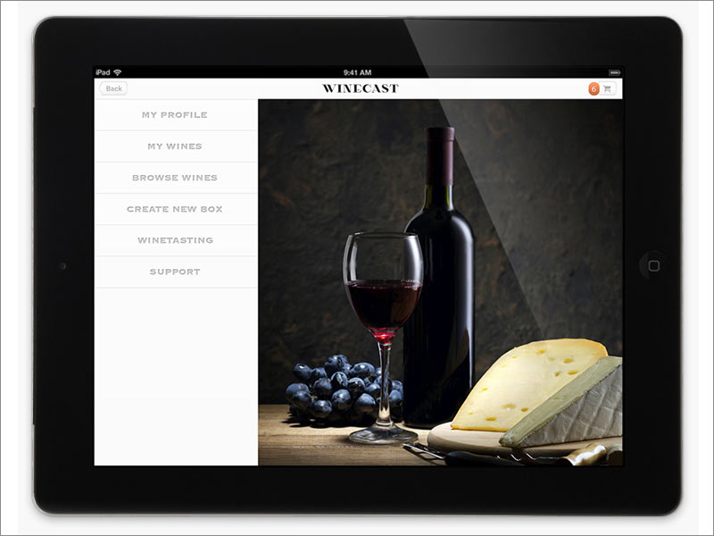 荷蘭在線品酒品牌Winecast ipad端網(wǎng)站首頁(yè)設(shè)計(jì)
