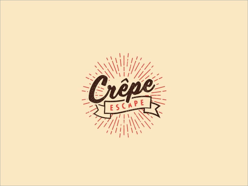 Crepe Escape甜點(diǎn)店品牌logo形象設(shè)計(jì)