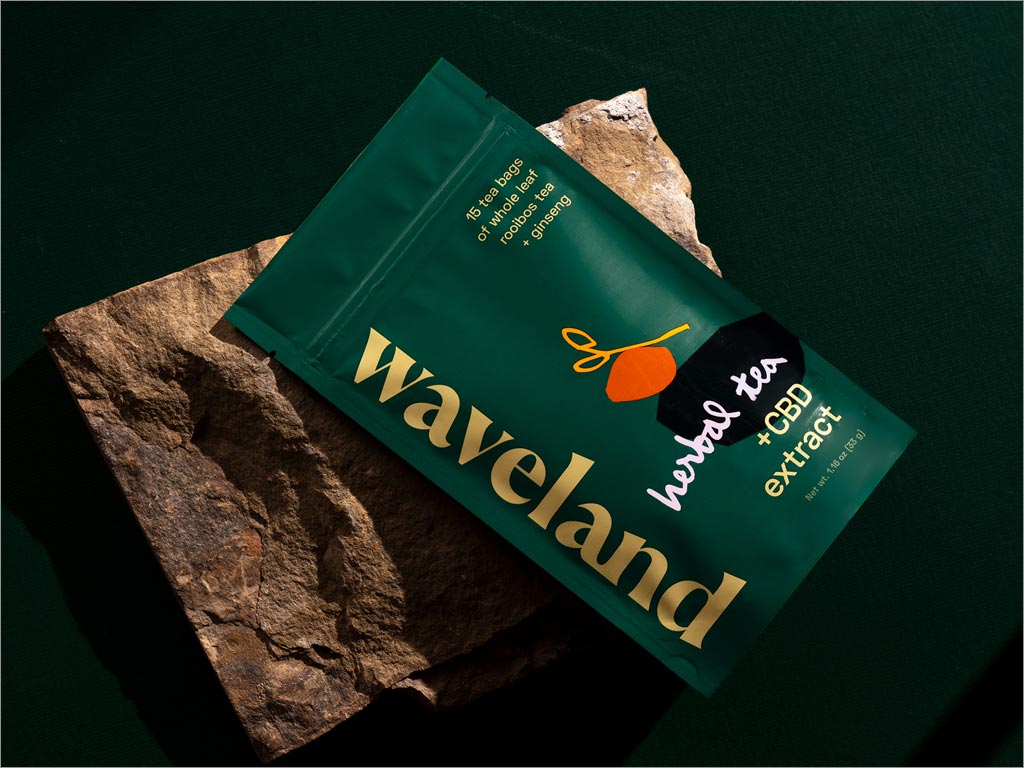 美國Waveland功能性茶飲料包裝設計之涼茶