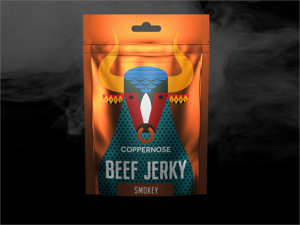 英國Coppernose beef Jerky煙熏味牛肉干休閑食品包裝設(shè)計