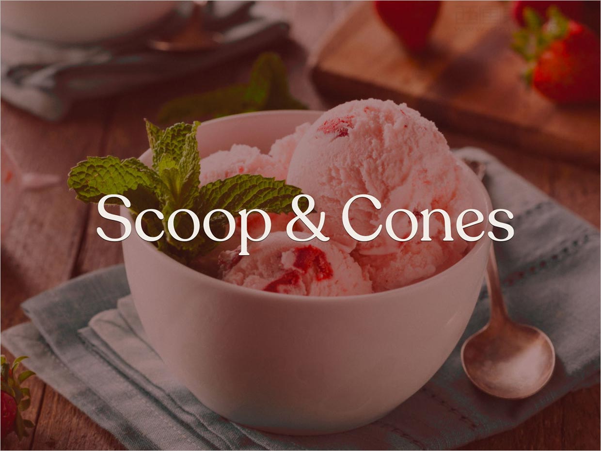 Scoop＆Cones冰淇淋logo字體設(shè)計