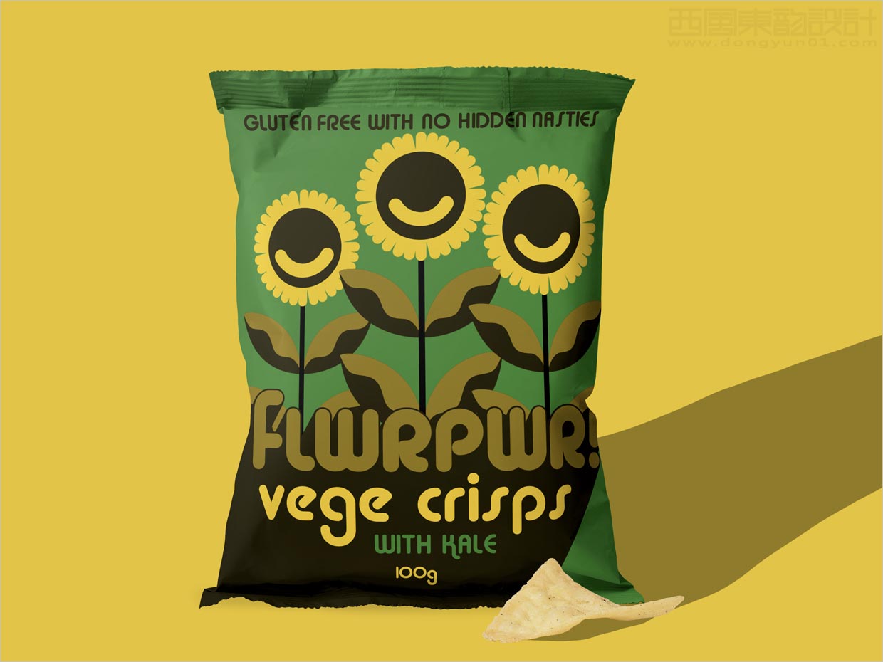 美國FLWRPWR Vege Crisps蔬菜水果脆片包裝袋設(shè)計