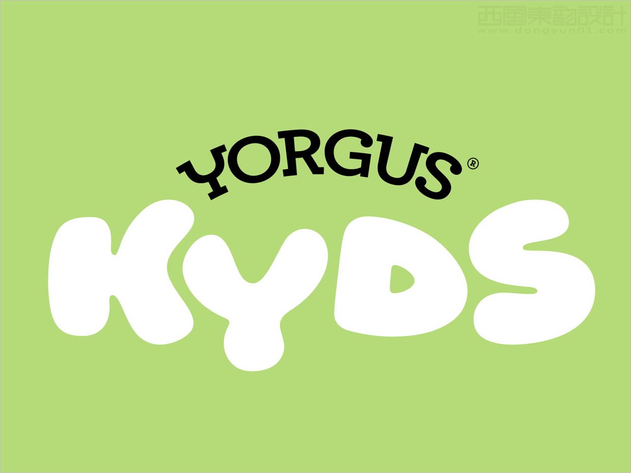 巴西YORGUS KYDS兒童酸奶品牌logo設(shè)計