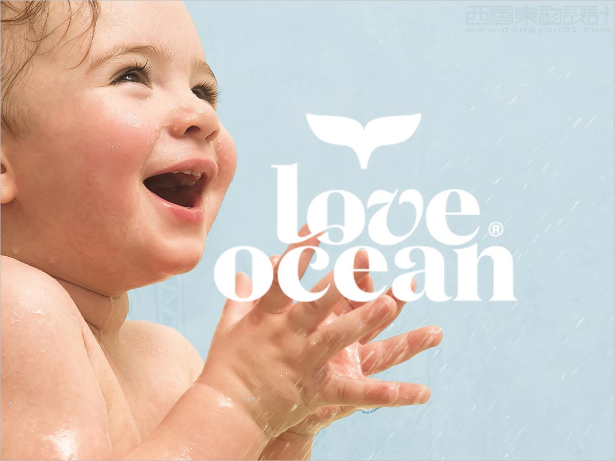 獨特的Love Ocean兒童沐浴護膚日化用品logo設計