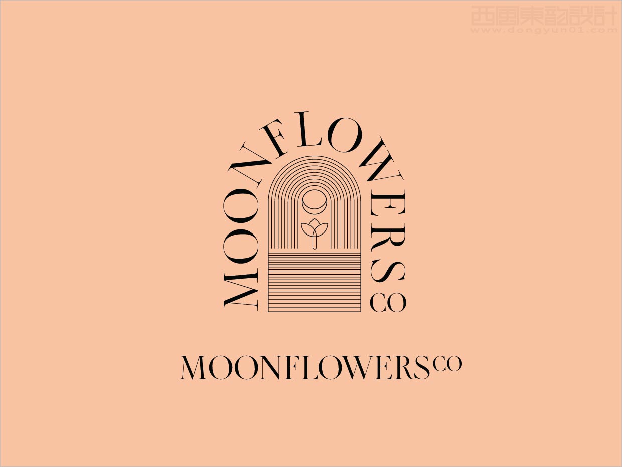 阿富汗Moonflowers藏紅花茶葉品牌logo設(shè)計