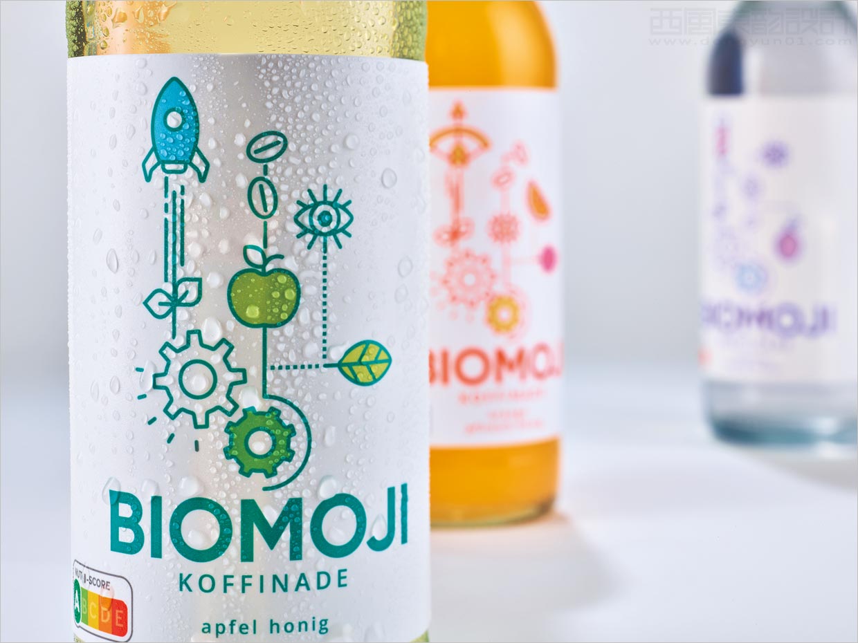 德國BIOMOJI功能性有機能量飲料包裝設計之局部細節(jié)展示