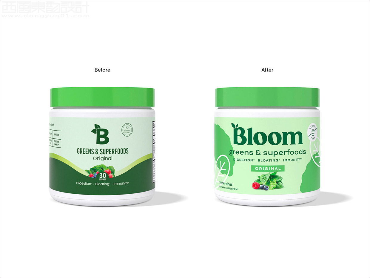 Bloom保健食品品牌logo和包裝設(shè)計之新舊包裝設(shè)計對比