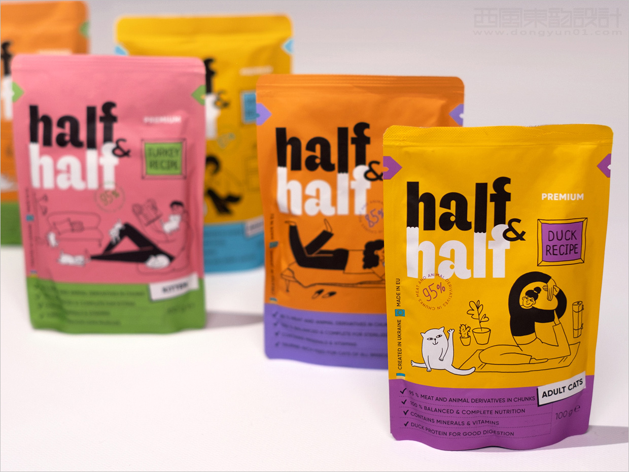 烏克蘭Half & Half寵物食品包裝袋設(shè)計